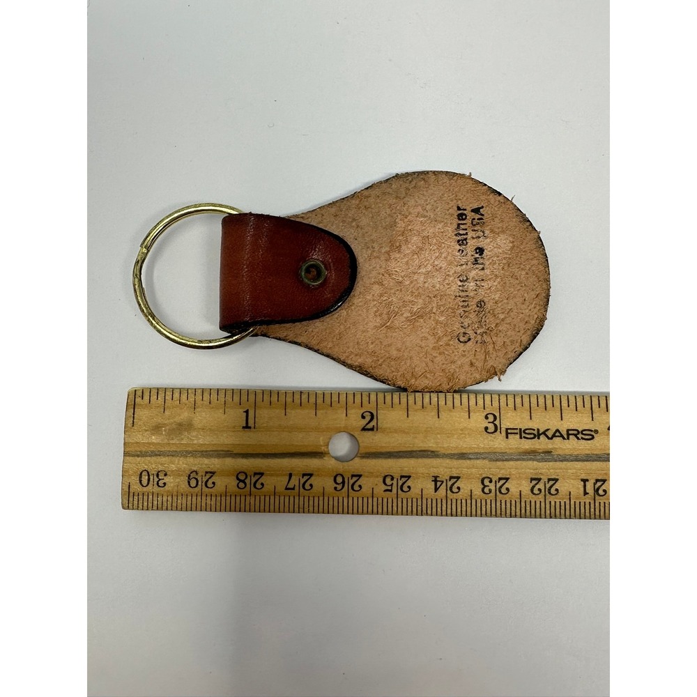 Vintage St Jo Frontier Casino Leather Keychain Brown Western Made in USA Fob A2 - Picture 4 of 4